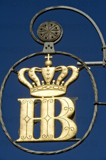 Cast iron sign with the Hofbraeuhaus logo