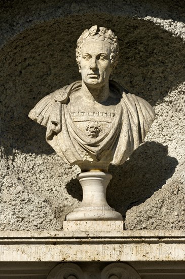 Decorative bust of the Roman Emperor Julius Caesar