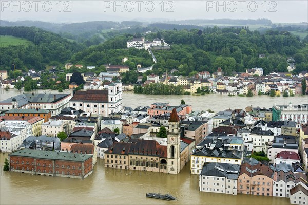 Historic town centre with Mariahilf Monastery