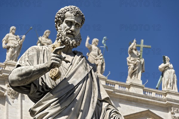 Monumental statue of Saint Peter the Apostle in front of Saint Peter's Basilica