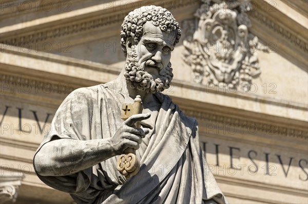 Monumental statue of Saint Peter the Apostle in front of Saint Peter's Basilica