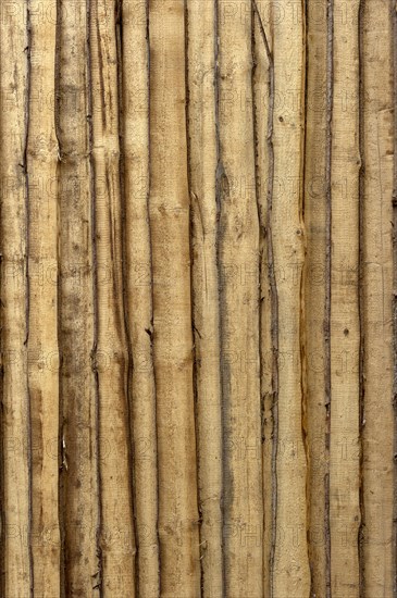Wooden wall from untreated rough boards