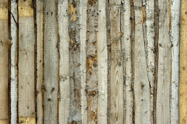 Wooden wall from old untreated grayed boards