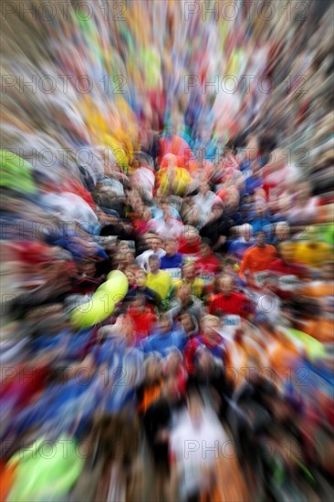 Marathon runners at the start of the race