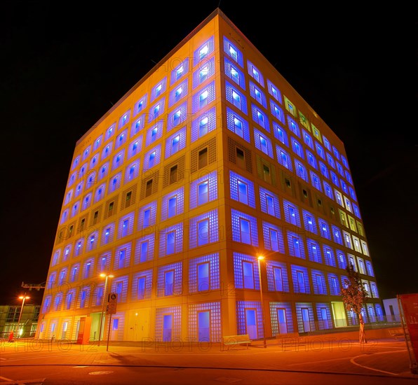 Public library at Mailaender Platz square