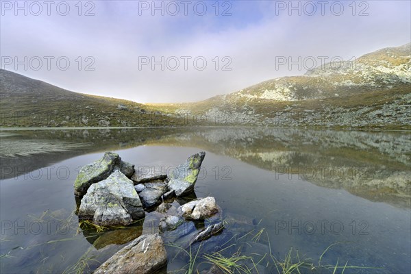 Mountain lake at Penser Joch Pass