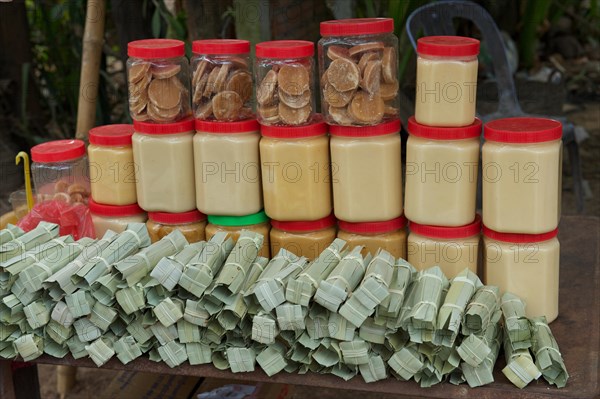 Stall selling palm sugar in various forms