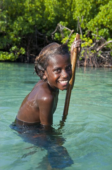 Local boy in the water of the Marovo Lagoon