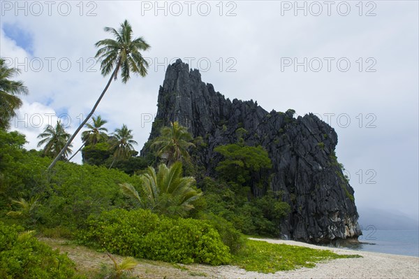 The Linderalique rocks on the east coast of Grande Terre