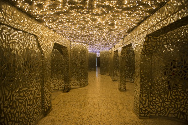 Golden tiles memorising the dead Kurds in the Amna Suraka or Red Security Museum