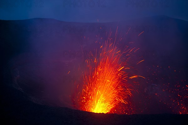 Volcanic eruption of Mount Yasur volcano