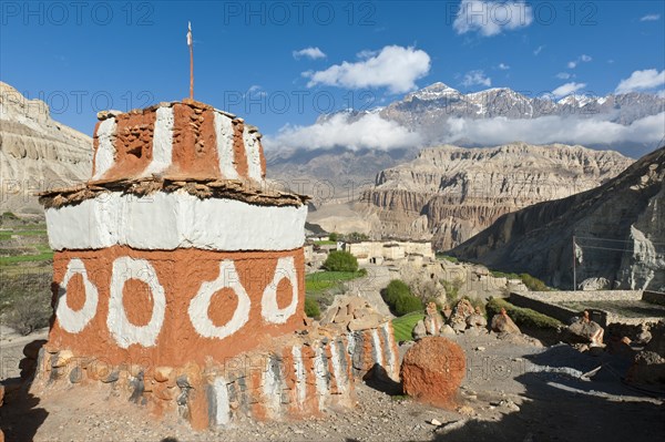 Brightly painted Chorten