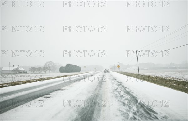 Snow-covered road