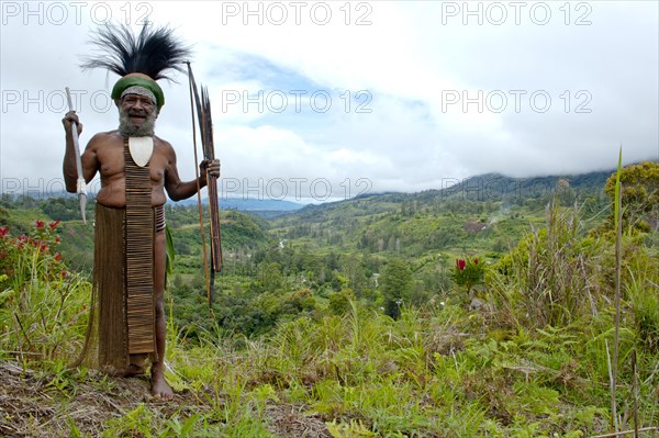 Traditionally dressed tribal chief in the Highlands