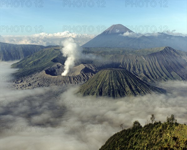 Mount Bromo with smoke