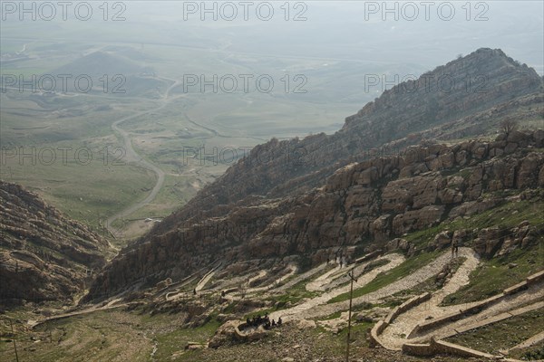 Serpentine road leading to the Syrian-Orthodox Mar Mattai monastery