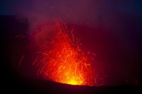 Volcanic eruption of Mount Yasur volcano