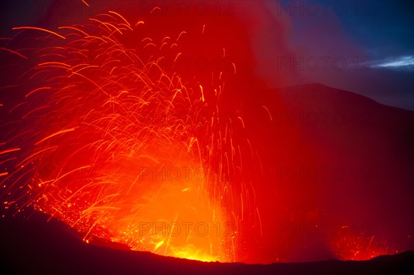 Volcanic eruption of Mount Yasur volcano