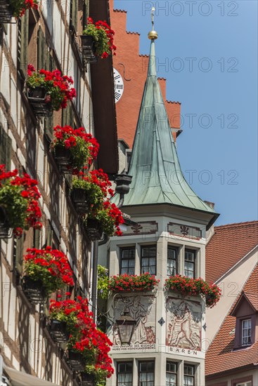 Floral decoration on a house