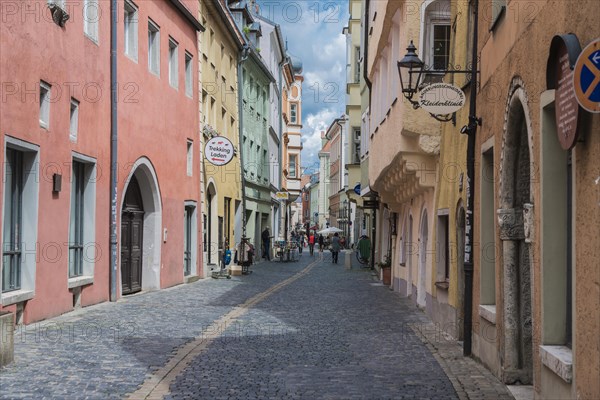 Street with shops in the historic centre