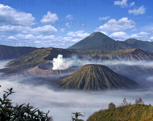 Mount Bromo with smoke