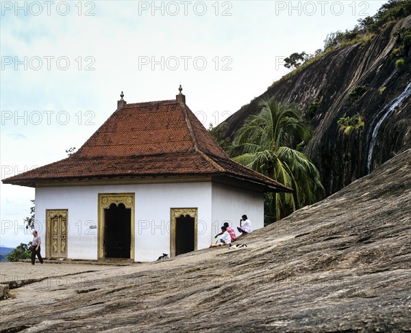Entrance to the Dambulla Cave Temple or Golden Temple of Dambulla