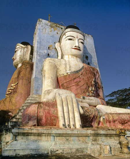 Two large seated Buddhas