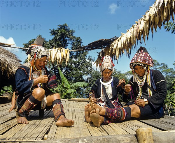 Akha women in a mountain village