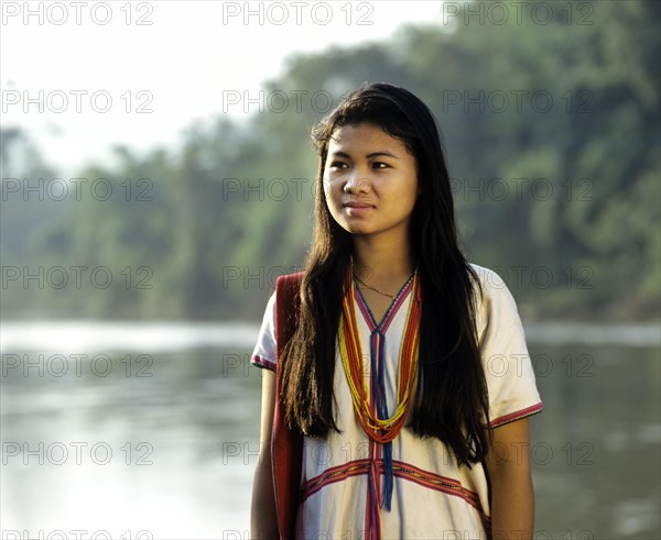 Young Karen woman with traditional clothing