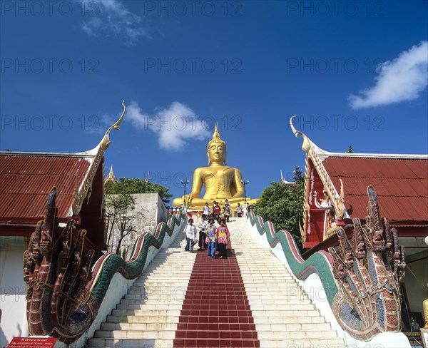 Stairs to the 12m high Big Buddha statue