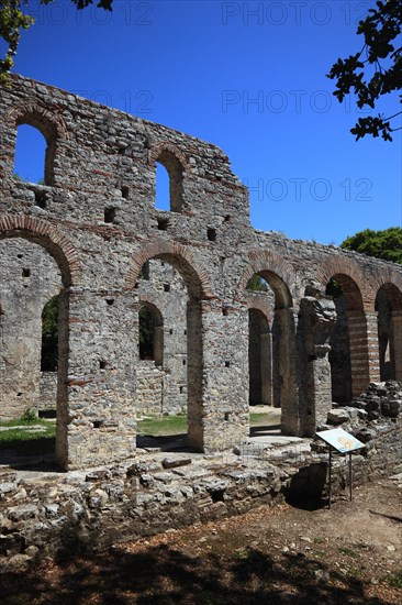 Early Christian-Byzantine basilica in the ruins of the ancient city of Butrint