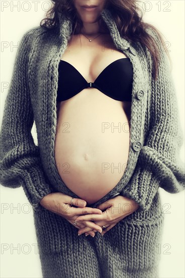 Woman with a pregnant belly