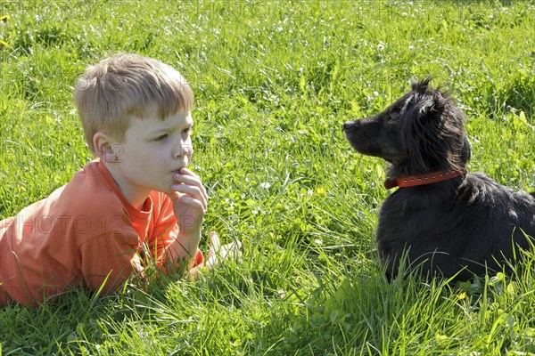 Little boy with his dog