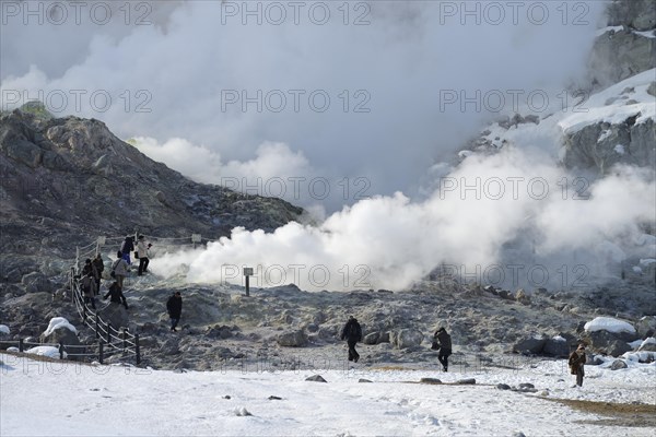 Tourists at the fumaroles