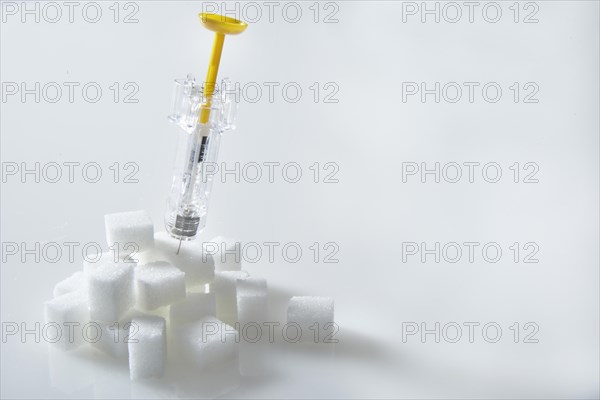 Syringe filled with insulin