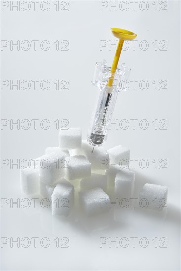 Syringe filled with insulin