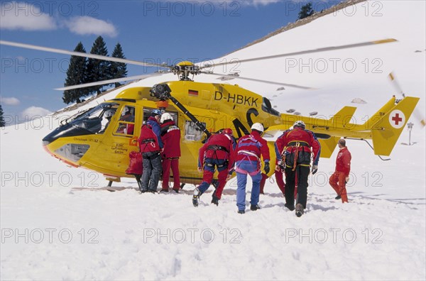 ADAC helicopter during a mountain rescue
