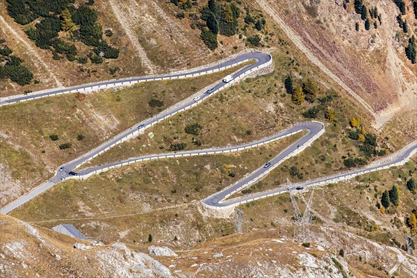 Alpine pass road to Stelvio Pass