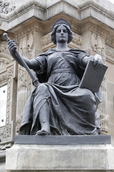 Statue of 'Law' at the base of El Angel de la Independencia or The Angel of Independence