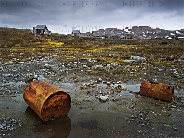 Old rusty barrels