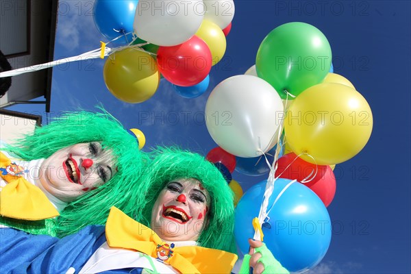 Clowns at a traditional carnival parade