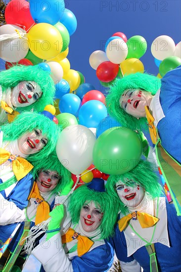 Clowns at a traditional carnival parade