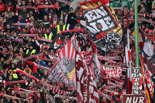 Fans of 1. FC Kaiserslautern at the Fritz-Walter-Stadion