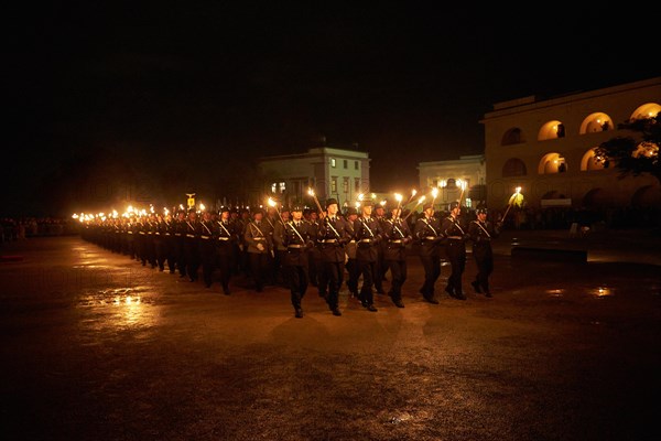 Farewell ceremony of the Heeresfuehrungskommando or German Army Command with a Grossem Zapfenstreich or Grand Tattoo military ceremony from Koblenz