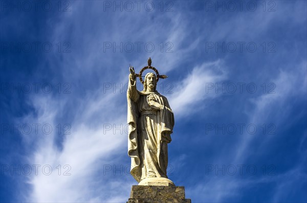 The sculpture Corazon de Jesus on the mountain Montana del Cristo