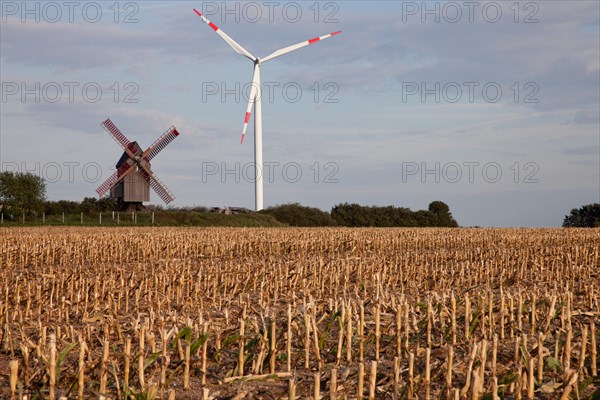 Windmill and a wind turbine