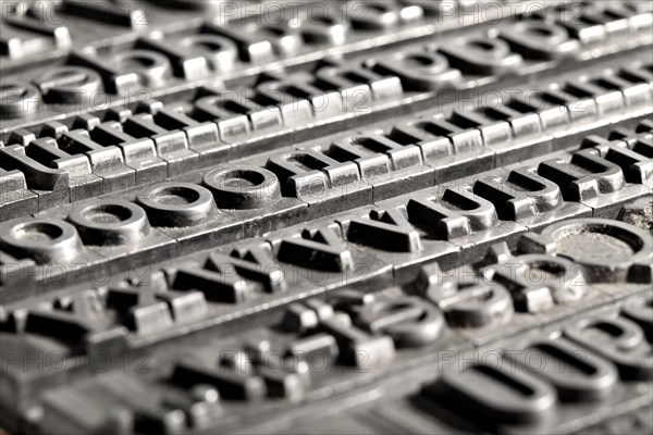 Detail of sorted metal type sorts