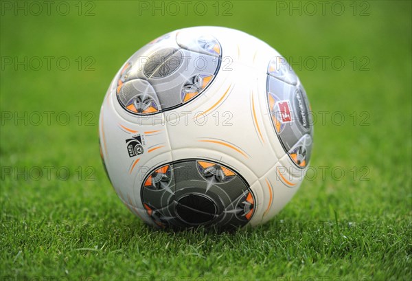 The new Adidas Bundesliga football on the pitch