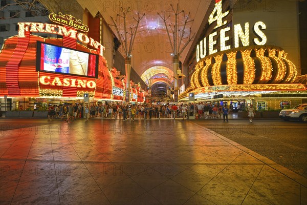 Neon dome of the Fremont Street Experience in old Las Vegas