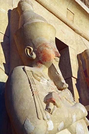 Osiris statue on the facade of the Temple of Hatshepsut